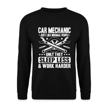 KFZ-Mechatroniker Car Mechanic Auto Mechanic - Unisex Pullover - Schwarz - Vorne - Alina (178cm) & Michal (187cm)