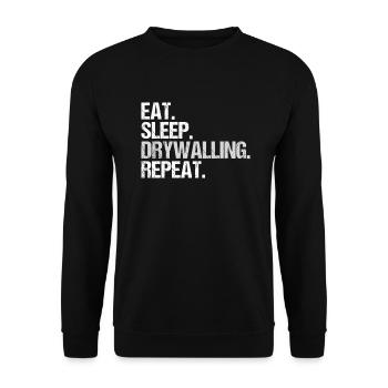Drywall fitter Drywaller - Unisex Sweatshirt - black - Front - Alina (178cm) & Michal (187cm)