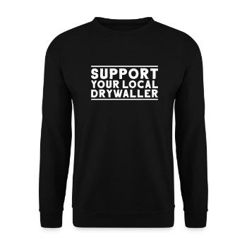 Drywall fitter Drywaller - Unisex Sweatshirt - black - Front - Alina (178cm) & Michal (187cm)