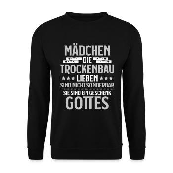 Trockenbaumonteur Trockenbau Drywaller - Unisex Pullover - Schwarz - Vorne - Alina (178cm) & Michal (187cm)