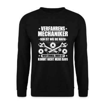 Verfahrensmechaniker Verfahrensmechanikerin - Unisex Pullover - Schwarz - Vorne - Alina (178cm) & Michal (187cm)
