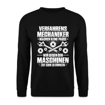 Verfahrensmechaniker Verfahrensmechanikerin - Unisex Pullover - Schwarz - Vorne - Alina (178cm) & Michal (187cm)