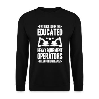 Baggerfahrer Baggerführer Heavy Equipment Operator - Unisex Pullover - Schwarz - Vorne - Alina (178cm) & Michal (187cm)