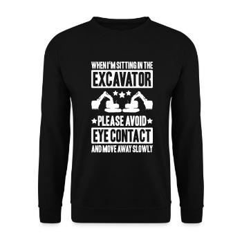 Excavator Driver Excavator Operator Heavy Equipment Operator - Unisex Sweatshirt - black - Front - Alina (178cm) & Michal (187cm)