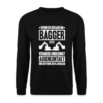 Baggerfahrer Baggerführer Heavy Equipment Operator - Unisex Pullover - Schwarz - Vorne - Alina (178cm) & Michal (187cm)