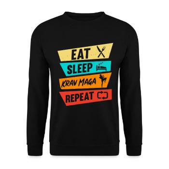 Krav Maga Apparel Israeli Self - Unisex Sweatshirt - black - Front - Alina (178cm) & Michal (187cm)