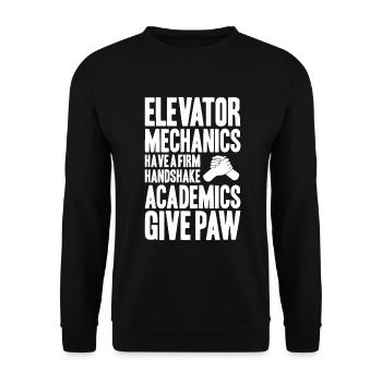 Elevator Fitter Elevator Mechanic Elevator Mechanic - Unisex Sweatshirt - black - Front - Alina (178cm) & Michal (187cm)