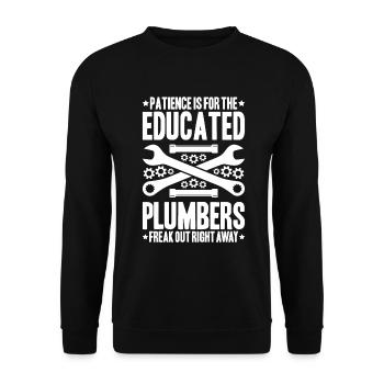 Plant mechanic plumber plumber sanitary heating - Unisex Sweatshirt - black - Front - Alina (178cm) & Michal (187cm)