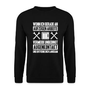 Elevator Fitter Elevator Mechanic Elevator Mechanic - Unisex Sweatshirt - black - Front - Alina (178cm) & Michal (187cm)
