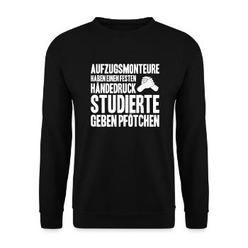 Elevator Fitter Elevator Mechanic Elevator Mechanic - Unisex Sweatshirt - black - Front - Alina (178cm) & Michal (187cm)