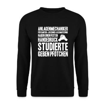 Plant mechanic plumber plumber sanitary heating - Unisex Sweatshirt - black - Front - Alina (178cm) & Michal (187cm)