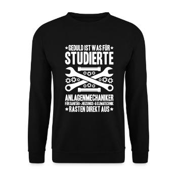 Plant mechanic plumber plumber sanitary heating - Unisex Sweatshirt - black - Front - Alina (178cm) & Michal (187cm)