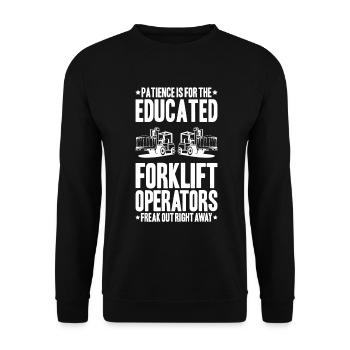Forklift Driver Forklift Operator - Unisex Sweatshirt - black - Front - Alina (178cm) & Michal (187cm)