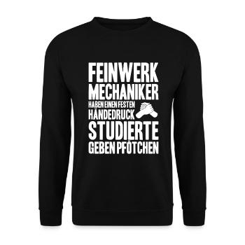 Feinwerkmechaniker Precision Machinist - Unisex Pullover - Schwarz - Vorne - Alina (178cm) & Michal (187cm)