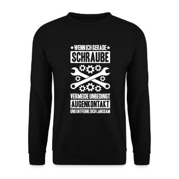 Mechaniker Mechanikerin Mechanik Mechanic - Unisex Pullover - Schwarz - Vorne - Alina (178cm) & Michal (187cm)