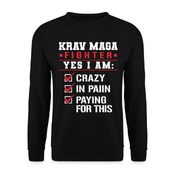 Krav Maga Apparel Israeli Self - Unisex Pullover - Schwarz - Vorne - Alina (178cm) & Michal (187cm)