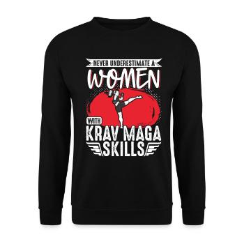 Krav Maga Apparel Israeli Self - Unisex Pullover - Schwarz - Vorne - Alina (178cm) & Michal (187cm)