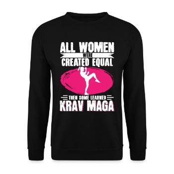 Krav Maga Apparel Israeli Self - Unisex Sweatshirt - black - Front - Alina (178cm) & Michal (187cm)