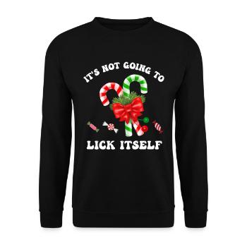 Es wird sich nicht selbst lecken T-Shirt, lustig - Unisex Pullover - Schwarz - Vorne - Alina (178cm) & Michal (187cm)