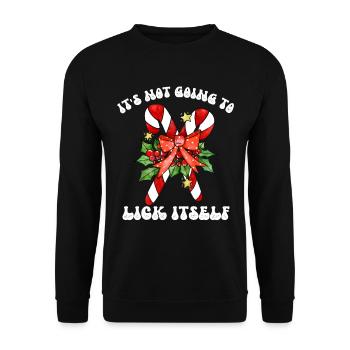 Es wird sich nicht selbst lecken T-Shirt, lustig - Unisex Pullover - Schwarz - Vorne - Alina (178cm) & Michal (187cm)