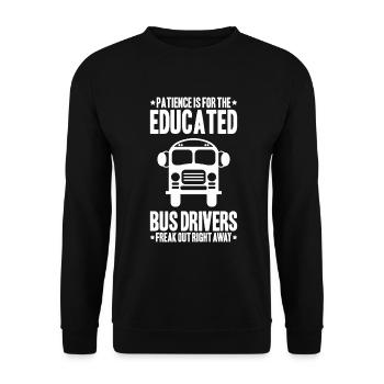 Busfahrer Bus Driver Busman Schulbusfahrer - Unisex Pullover - Schwarz - Vorne - Alina (178cm) & Michal (187cm)