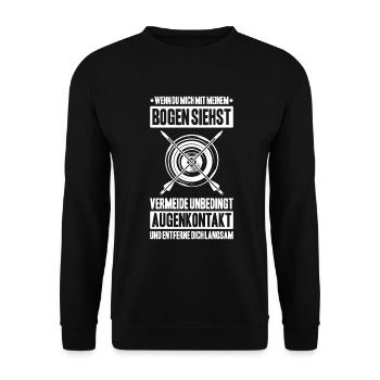 Bogenschütze Bogenschießen Bogen Archer Archery - Unisex Pullover - Schwarz - Vorne - Alina (178cm) & Michal (187cm)