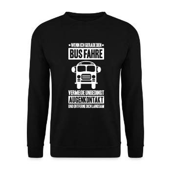 Busfahrer Bus Driver Busman Schulbusfahrer - Unisex Pullover - Schwarz - Vorne - Alina (178cm) & Michal (187cm)