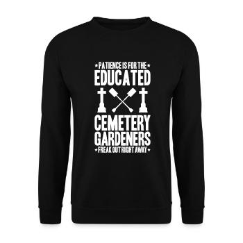 Friedhofsgärtner Friedhof Cemetery Gardener - Unisex Pullover - Schwarz - Vorne - Alina (178cm) & Michal (187cm)