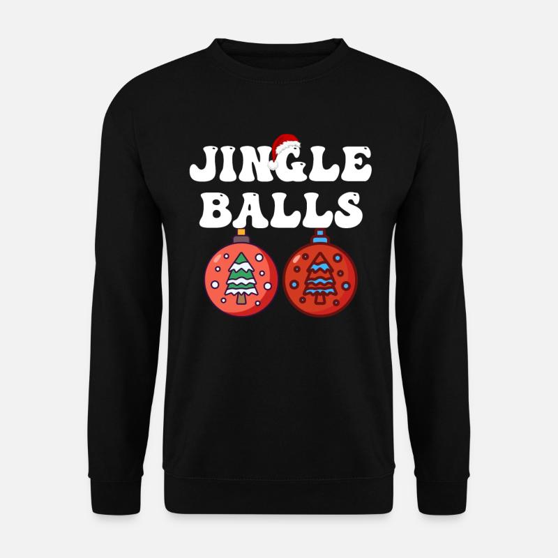 Funny Couples Christmas Shirts, Jingle Balls - Unisex Sweatshirt - black