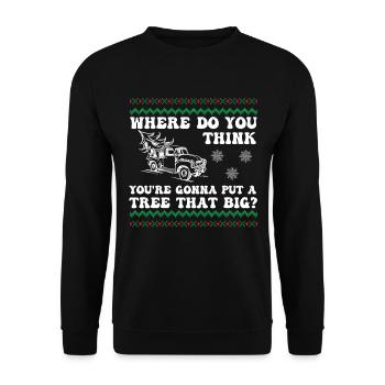 Wo glaubst du, wirst du einen Baum setzen, der - Unisex Pullover - Schwarz - Vorne - Alina (178cm) & Michal (187cm)