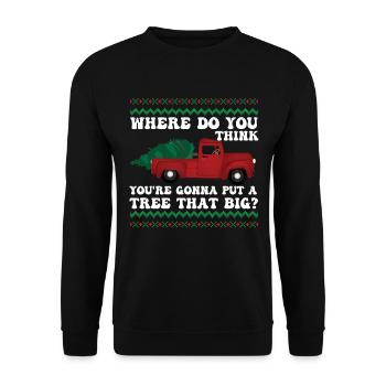 Wo glaubst du, wirst du einen Baum setzen, der - Unisex Pullover - Schwarz - Vorne - Alina (178cm) & Michal (187cm)