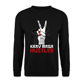 Krav Maga Apparel Israeli Self - Unisex Sweatshirt - black - Front - Alina (178cm) & Michal (187cm)