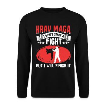 Krav Maga Apparel Israeli Self - Unisex Sweatshirt - black - Front - Alina (178cm) & Michal (187cm)