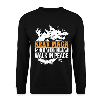 Krav Maga Apparel Israeli Self - Unisex Sweatshirt - black - Front - Alina (178cm) & Michal (187cm)