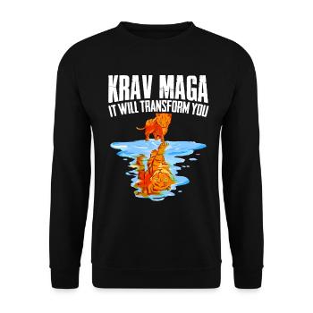 Krav Maga Apparel Israeli Self - Unisex Sweatshirt - black - Front - Alina (178cm) & Michal (187cm)