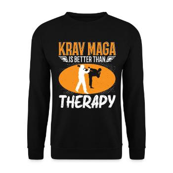 Krav Maga Apparel Israeli Self - Unisex Pullover - Schwarz - Vorne - Alina (178cm) & Michal (187cm)