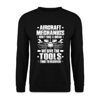 Fluggerätmechaniker Mécanicien d’aéronefs - Sweat-shirt Unisexe - noir - Devant - Alina (178cm) & Michal (187cm)