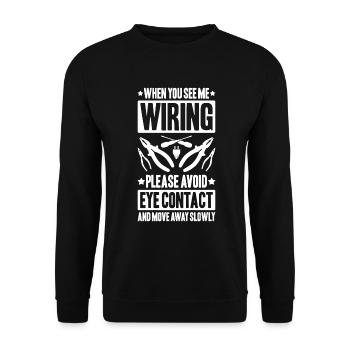 Electronics Electrician Electrician Lineman - Unisex Sweatshirt - black - Front - Alina (178cm) & Michal (187cm)