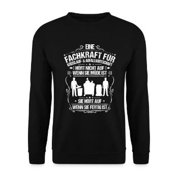Fachkraft für Kreislauf- und Abfallwirtschaft - Unisex Pullover - Schwarz - Vorne - Alina (178cm) & Michal (187cm)