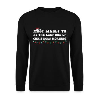 Lustiges Weihnachtsshirt, Groovy Xmas T-Shirt, Hässlich - Unisex Pullover - Schwarz - Vorne - Alina (178cm) & Michal (187cm)