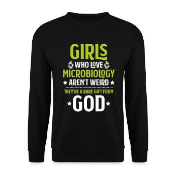 Microbiology Microbiologist Biology Biologist - Unisex Sweatshirt - black - Front - Alina (178cm) & Michal (187cm)