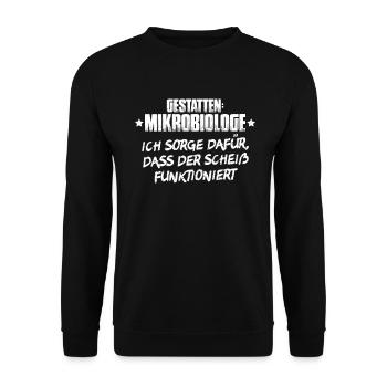 Mikrobiologie Mikrobiologe Biologie Biologe - Unisex Pullover - Schwarz - Vorne - Alina (178cm) & Michal (187cm)