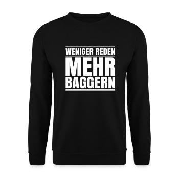 Baggerfahrer Baggerführer Heavy Equipment Operator - Unisex Pullover - Schwarz - Vorne - Alina (178cm) & Michal (187cm)