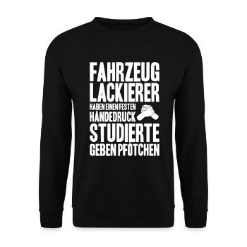 Peintre de véhicules Peintre automobile - Sweat-shirt Unisexe - noir - Devant - Alina (178cm) & Michal (187cm)