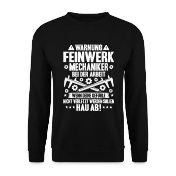 Feinwerkmechaniker Precision Machinist - Unisex Pullover - Schwarz - Vorne - Alina (178cm) & Michal (187cm)