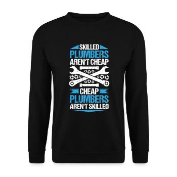 Plant mechanic plumber plumber sanitary heating - Unisex Sweatshirt - black - Front - Alina (178cm) & Michal (187cm)