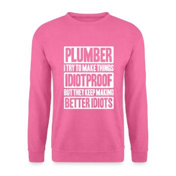 Usine mécanicien plombier plombier chauffage sanitaire - Sweat-shirt Unisexe - rose - Devant