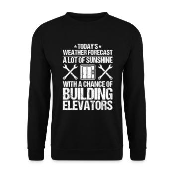 Elevator Fitter Elevator Mechanic Elevator Mechanic - Unisex Sweatshirt - black - Front - Alina (178cm) & Michal (187cm)