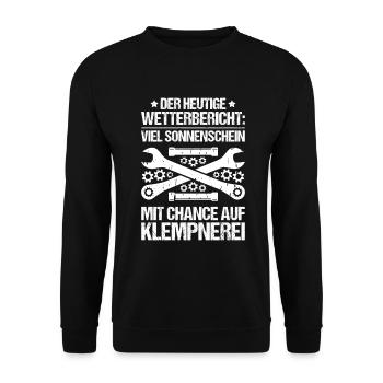 Anlagenmechaniker Klempner Plumber Sanitär Heizung - Unisex Pullover - Schwarz - Vorne - Alina (178cm) & Michal (187cm)