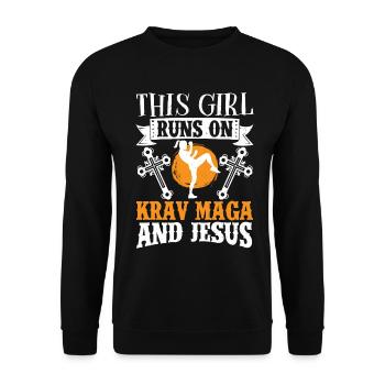 Krav Maga Apparel Israeli Self - Unisex Sweatshirt - black - Front - Alina (178cm) & Michal (187cm)